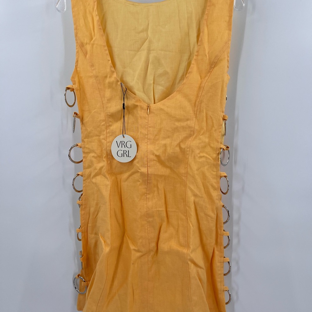 Yellow Mini Dress with Side Ring Detailing - Picture 4 of 10